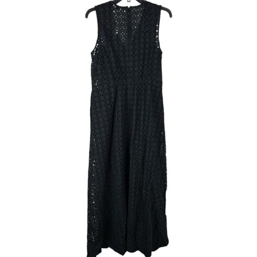 Madewell Sleeveless‎ Eyelet V-Neck Maxi Dress Black NS772 size 6 NWT - Picture 3 of 10